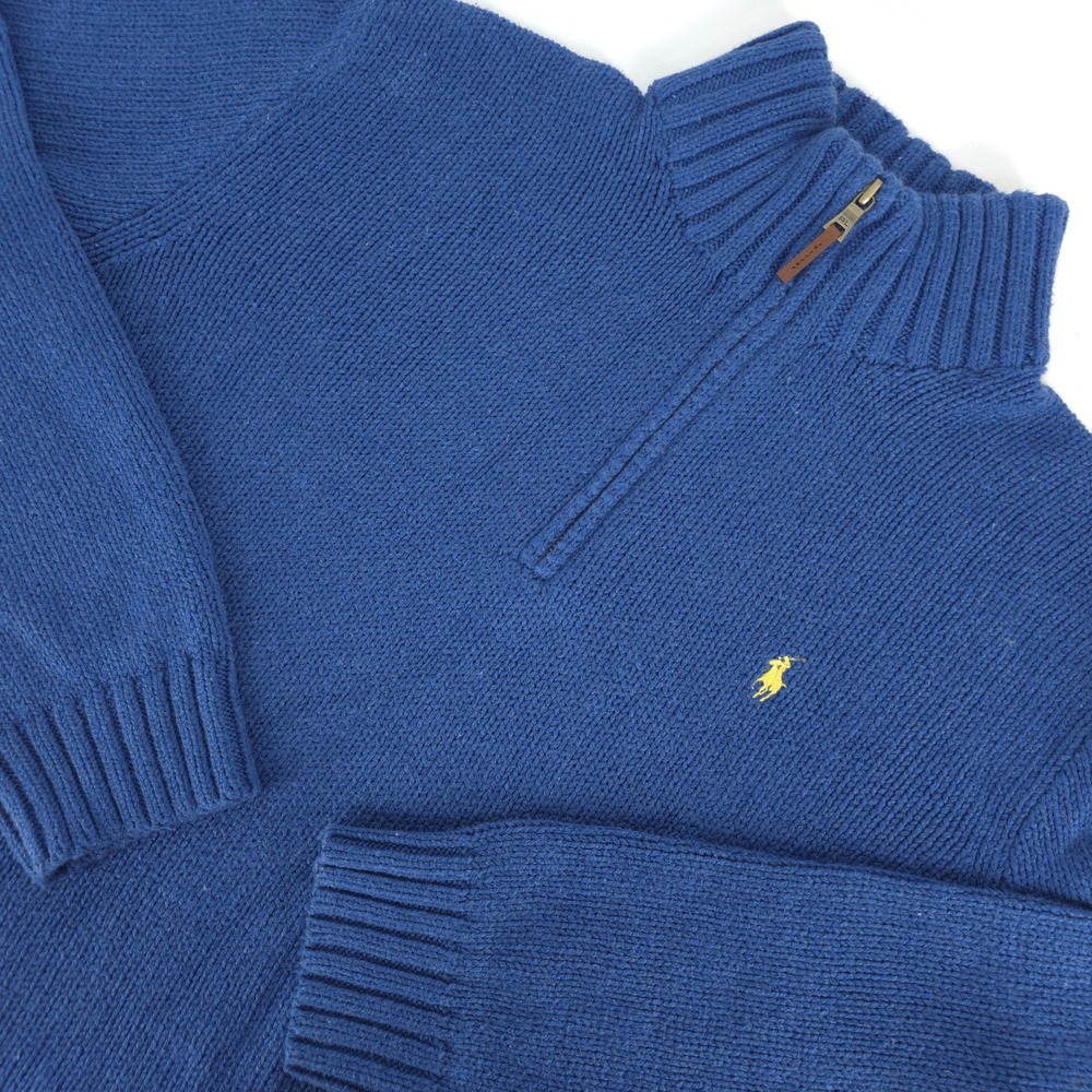 Polo Ralph Lauren Mock Neck Knit Sweater Men's XL Cotton Quarter Zip Pony Logo